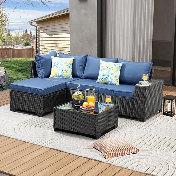5-Piece Outdoor Wicker Patio Furniture Set
