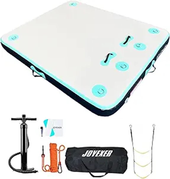 Inflatable Floating Dock with Rope Ladder and Non-Slip Surface