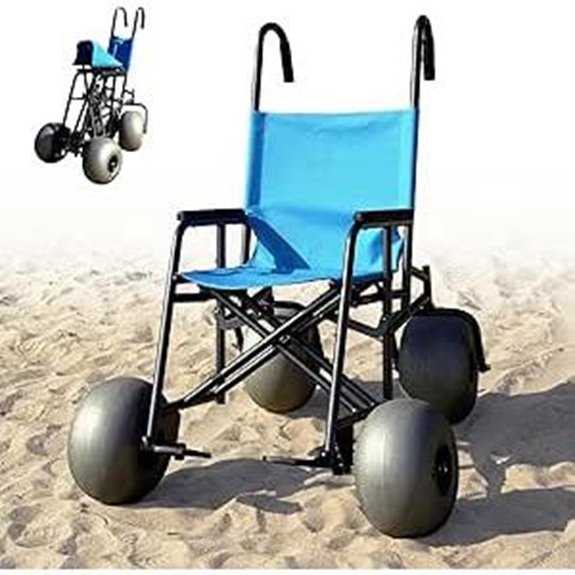 Beach Wheelchair with 13 Balloon Tires Foldable