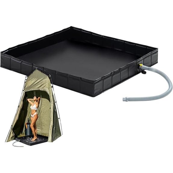 Portable Foldable Shower Pan with Detachable Drain