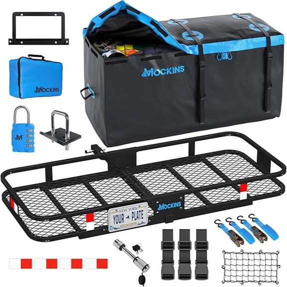 Mockins 60 Folding Hitch Cargo Carrier with Accessories