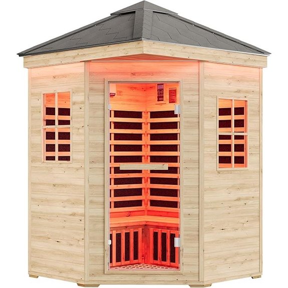 Albott 4-Person Infrared Sauna with Lights & Speakers