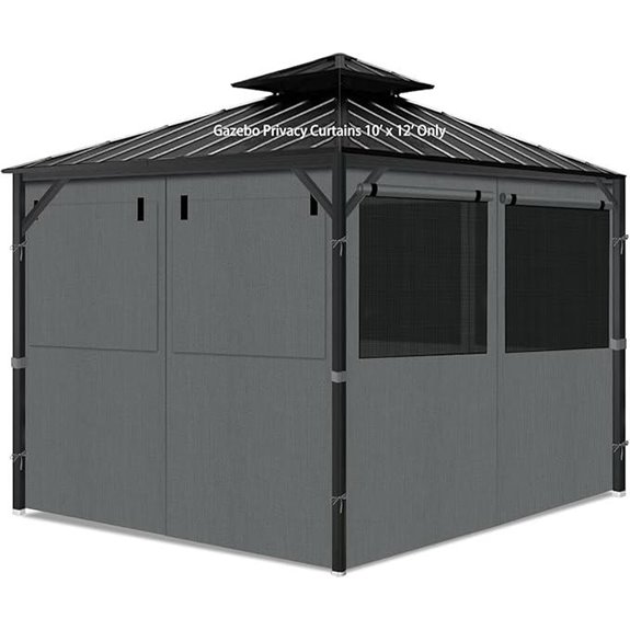 Gazebo Privacy Curtains with Mosquito Windows 10x12