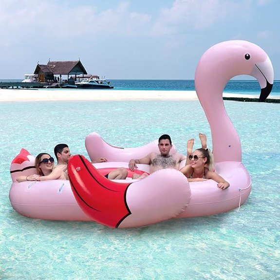 Goplus Giant Flamingo Pool Float with Cup Holders