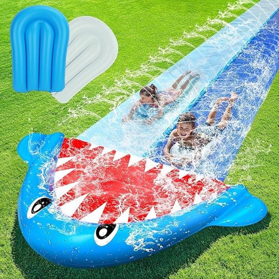 Giant Shark Water Slide with Splash and Sprinkler