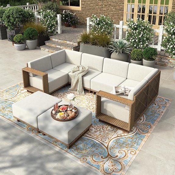 HERA'S HOUSE 8-Piece Patio Rattan Furniture Set