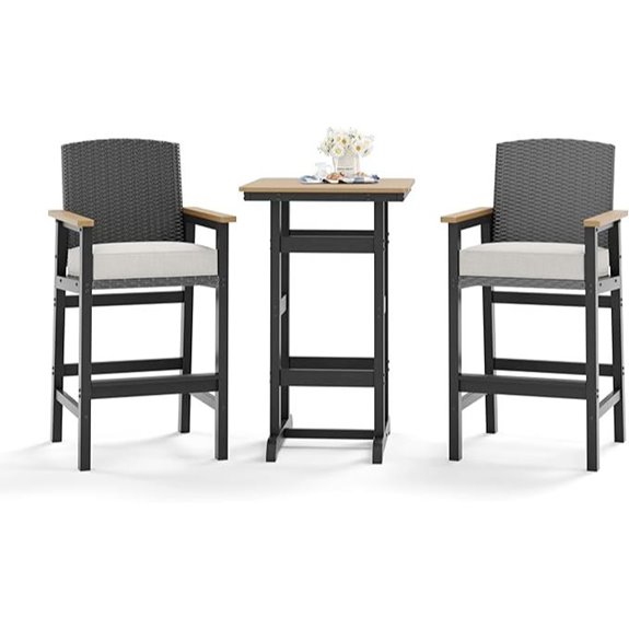 HERA'S HOUSE Outdoor Bar Set with 2 Stools & Table