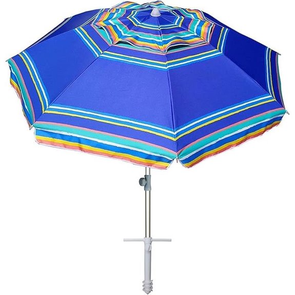 AMMSUN 7ft Heavy Duty Beach Umbrella with Sand Anchor