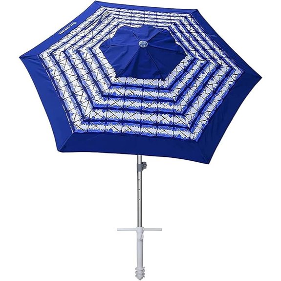 AMMSUN 8ft Heavy Duty Beach Umbrella with Sand Anchor