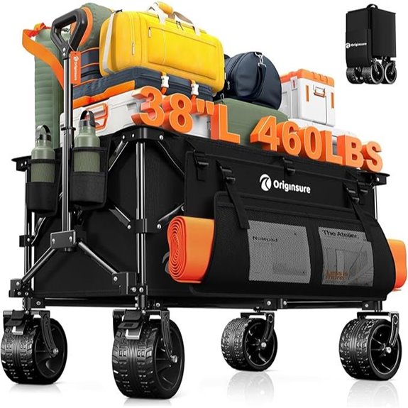 38 Collapsible Heavy-Duty Wagon with All-Terrain Wheels