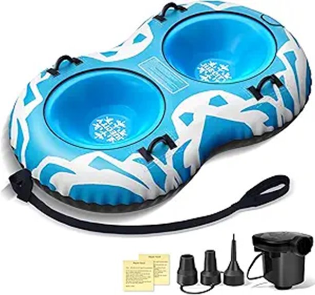 Heavy Duty Inflatable Snow Tube with Towable Leash