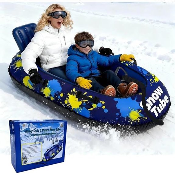 Heavy Duty Snow Tube with Tow Rope and Handles