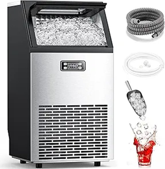 COWSAR Commercial Ice Maker 100Lbs/24H Stainless Steel