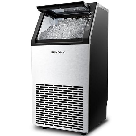 EUHOMY Commercial Ice Maker 100lbs/24H Stainless Steel