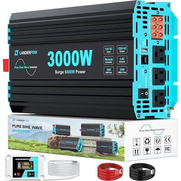 3000W Pure Sine Wave Inverter with USB & Remote