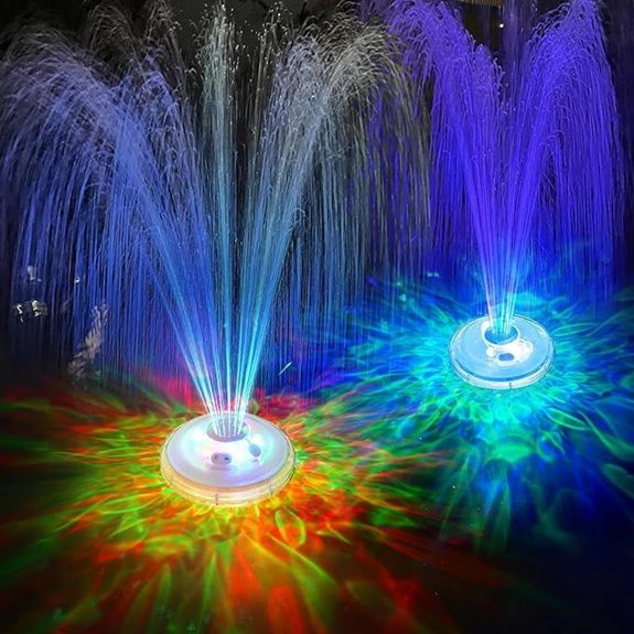 Floating Water Fountain with Lights and Pump