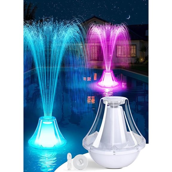 Floating Pool Fountain with Lights and Anchor