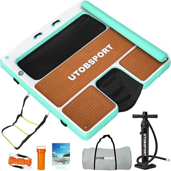 Inflatable 8x8 FT Floating Dock with Water Ramp