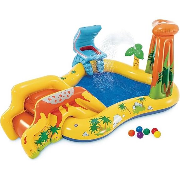 Inflatable Dinosaur Water Park with Pool and Slide