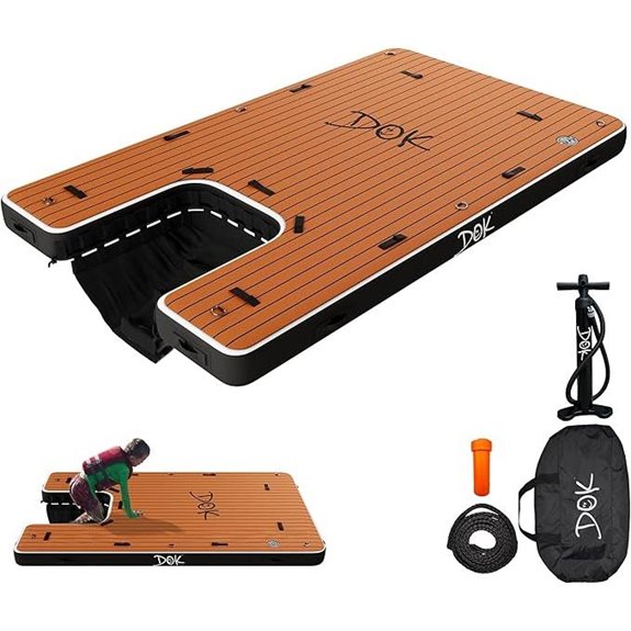 DOK Inflatable Dock Platform with Water Ramp