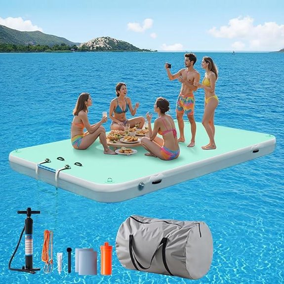 Albott Inflatable Floating Dock with Ladder and Carry Bag