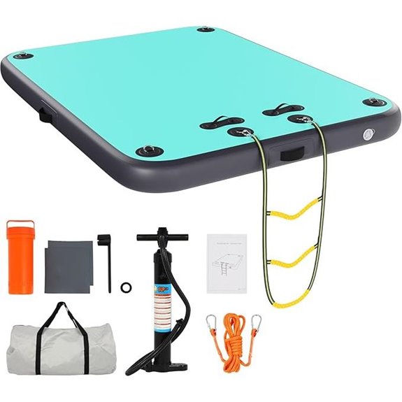 Inflatable Floating Dock Platform with Rope Ladder