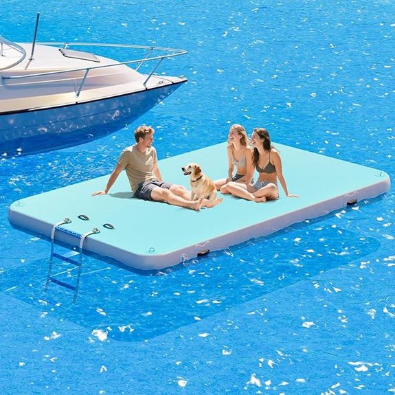Specraft Inflatable Floating Dock with Rope Ladder