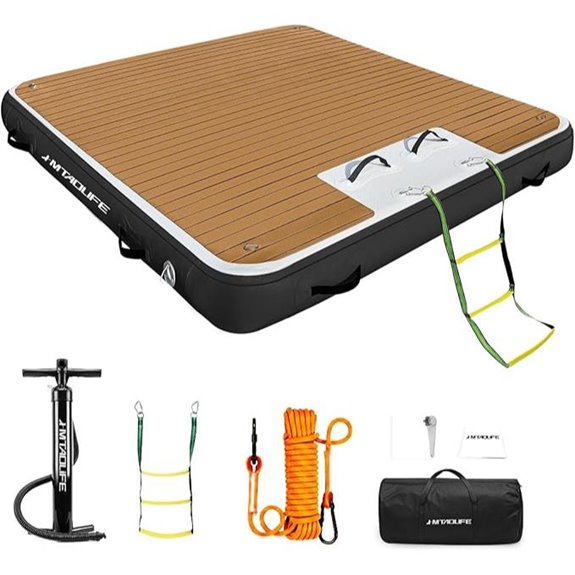 Inflatable Floating Dock with Ladder for Water Activities
