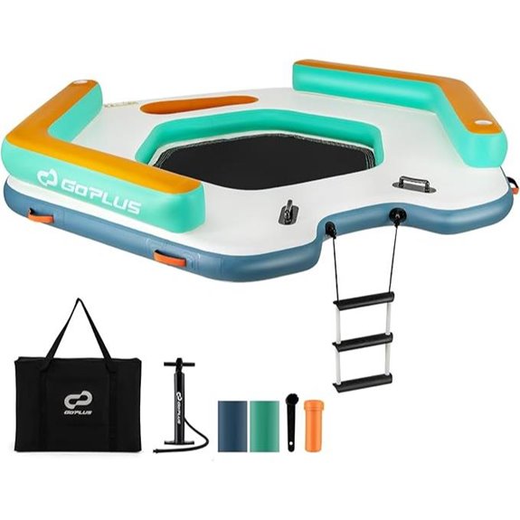 Goplus Inflatable Floating Dock with Ladder and Carry Bag