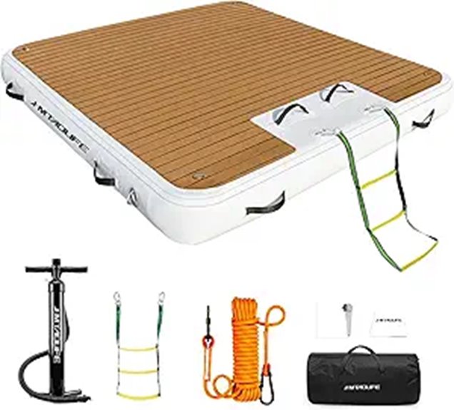 Inflatable Floating Dock with Ladder for Lake Pool Ocean