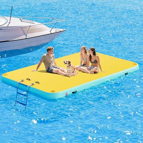 Specraft Inflatable Floating Dock with Rope Ladder