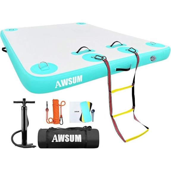 AWSUM Inflatable Floating Dock Platform with Non-Slip Surface