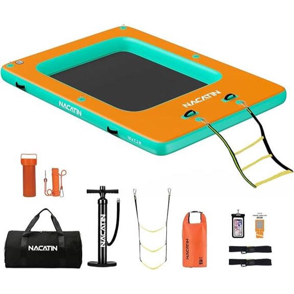 Inflatable Floating Dock with Pump Repair Kit & Bag