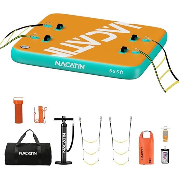 Inflatable Floating Dock with Pump Repair Kit & Bag