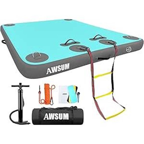 AWSUM Inflatable Floating Dock with Non-Slip Surface