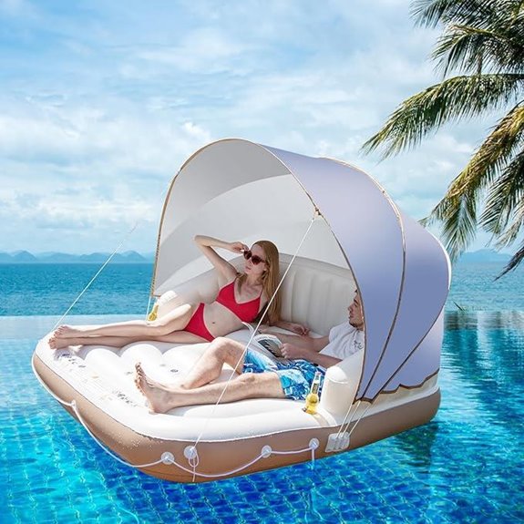 Moccha Inflatable Island with Canopy and Pillows