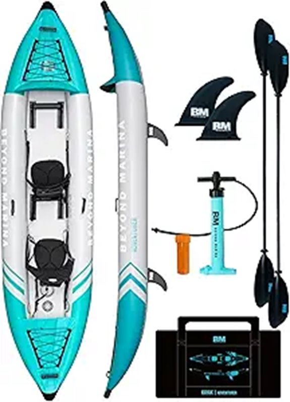 Beyond Marina 2-Person Inflatable Kayak with Paddles