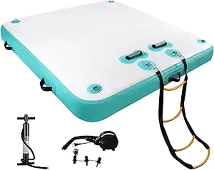 Inflatable Floating Dock Platform for Lake and Pool