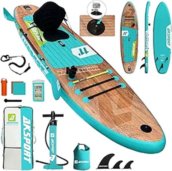 AKSPORT Inflatable Stand Up Paddle Board with Accessories
