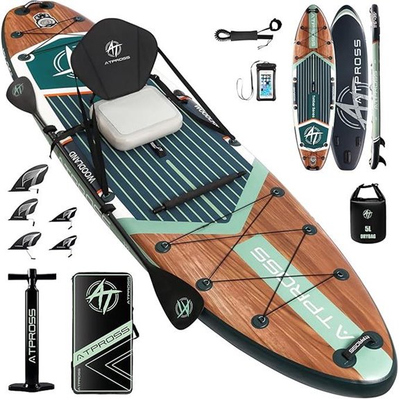 Inflatable Paddle Board with Accessories and Backpack