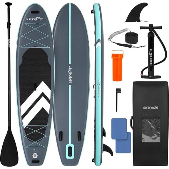 SereneLife Inflatable Stand Up Paddle Board with Accessories