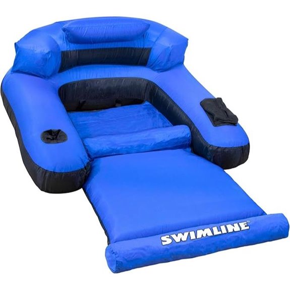 Swimline Fabric Pool Float Mattress with Rests & Cup
