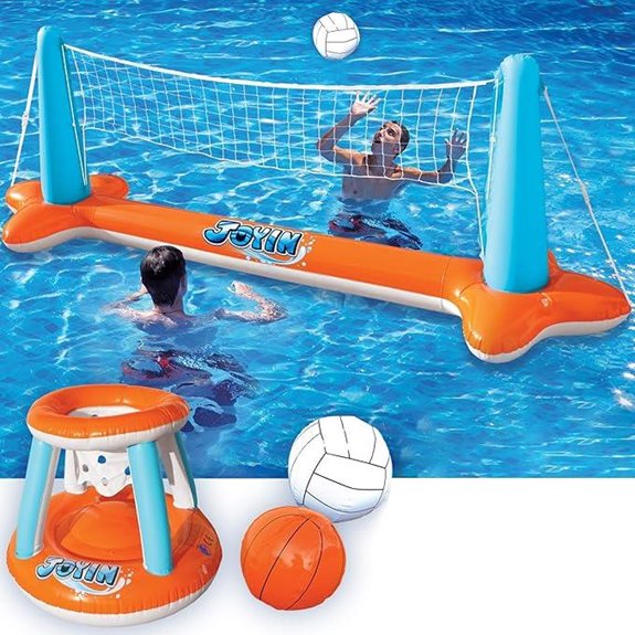 JOYIN Inflatable Pool Float Set with Volleyball & Basketball