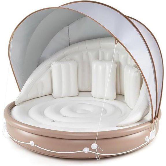 Moccha Inflatable Pool Island with Canopy and Pillows