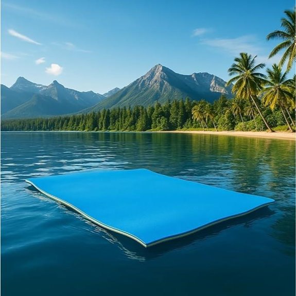 Floating Mat with Storage Straps for Lake and Pool