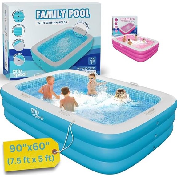 Large Inflatable Pool with Soft Floor and Handles