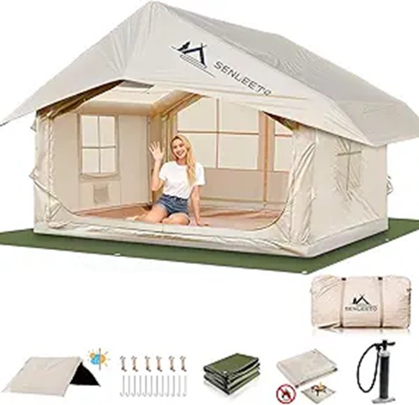 Inflatable Camping Tent for 4-6 People with Pump