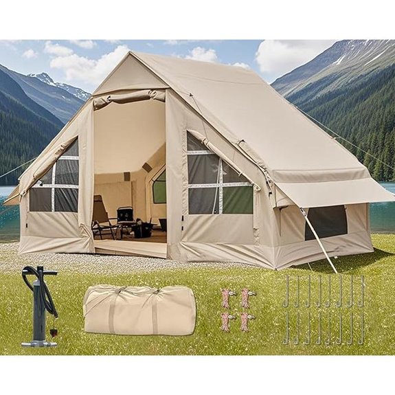 Inflatable Camping Tent for 2-8 People with Rainfly