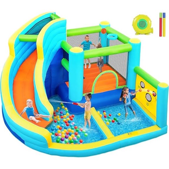 FBSPORT Inflatable Water Bounce House with Slide & Pool