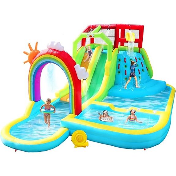 Inflatable Water Slide Park with Blower and Climbing